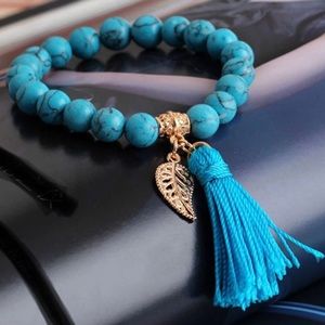 Bead leaf tassel bracelet bangle anklet